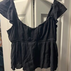Hollister Black Ruffled Blouse